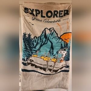 Peanuts, Snoopy " Let's Go Hiking" Puffy Camping / Sleeping Bag Blanket 26Wx76L